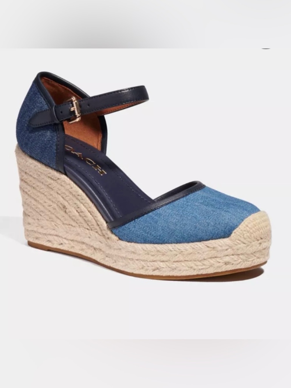Coach 2tone Denim Blue Wedge Espadrilles
Women’s Size: 7.5